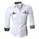 Casual Jeans Casual Shirt Long Sleeve Metallic Button Mens Jacket