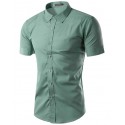 Casual Men's Casual Shirt Casual Short Sleeve Various Colors Plain Print