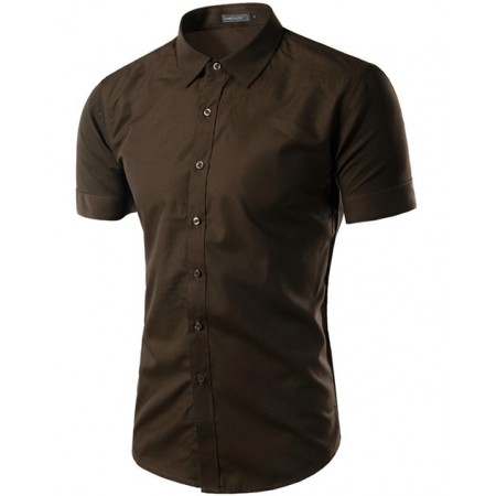 camisa jeans marrom masculina