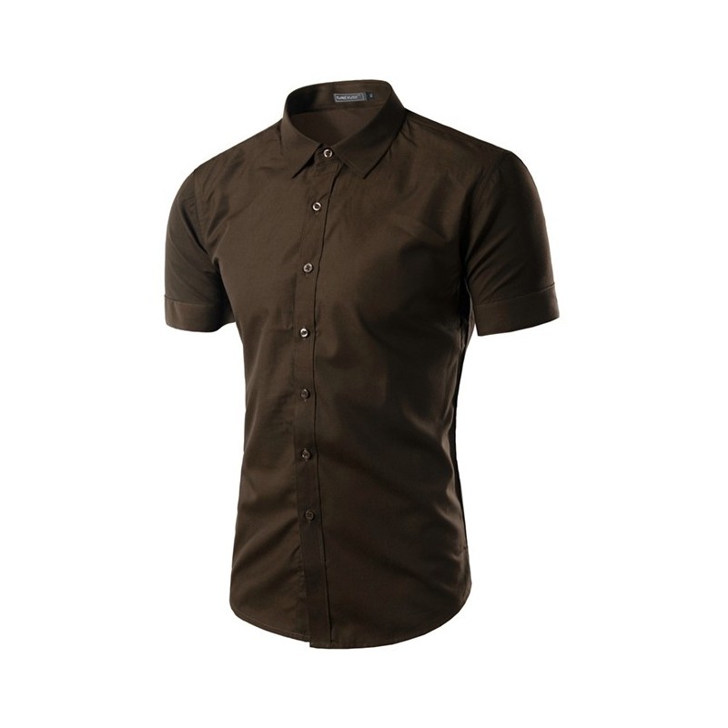 camisa social marrom escuro