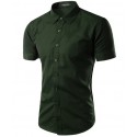 Casual Men's Casual Shirt Casual Short Sleeve Various Colors Plain Print