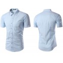 Camisa Social Masculina Casual Manga Curta Varias Cores Estampa Lisa