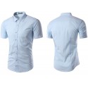 Casual Men's Casual Shirt Casual Short Sleeve Various Colors Plain Print