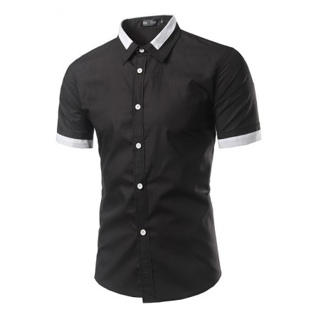 Camisa Social Masculina Casual Manga Curta Varias Cores Estampa Lisa