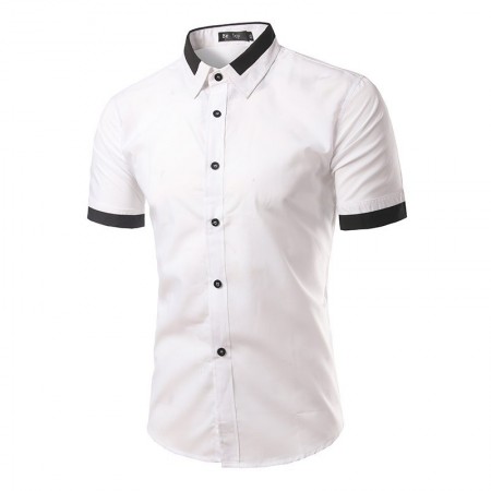 Camisa Social Masculina Casual Manga Curta Varias Cores Estampa Lisa