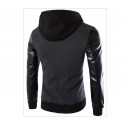 Men's Black Zip Hoodie with Urban Zipper Hood