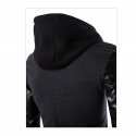 Men's Black Zip Hoodie with Urban Zipper Hood