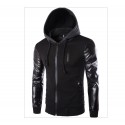 Men's Black Zip Hoodie with Urban Zipper Hood