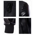Jaqueta de Couro Preto Masculina com Capuz fecho em Zíper Moda Urbana