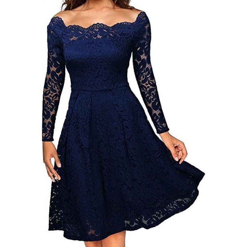 Vestido azul online medio