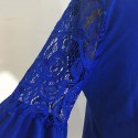 Gown Blue Ideal For Graduation Party Manga Boemia Social Plus Size