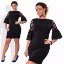 Vestido preto Ideal em Festa de Formatura Manga Boemia Social Plus Size