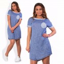 Vestido Casual Plus Size Tamanho Grande Estampado Moda Feminina Jovem