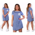 Vestido Casual Plus Size Tamanho Grande Estampado Moda Feminina Jovem