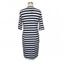 Dress Female Striped Fashion Black and White Beach Casual Plus Size