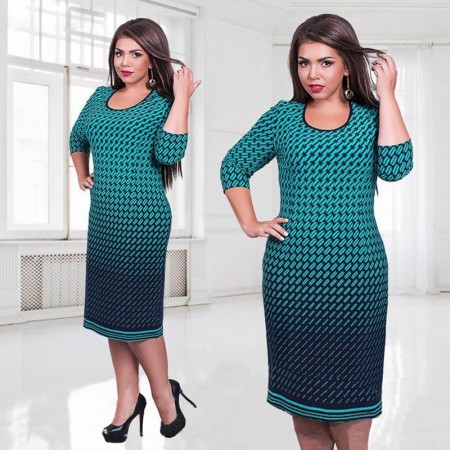 Plus Size Women's Working Dress Large Sizes Long Sleeve