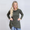 Asymmetric Blouse Long Blend Long Sleeve Casual