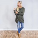 Asymmetric Blouse Long Blend Long Sleeve Casual