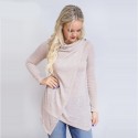 Blusa Feminina Assimetrica Caimento Longo Manga Comprida Casual