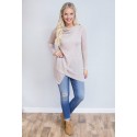 Asymmetric Blouse Long Blend Long Sleeve Casual