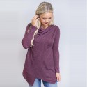 Asymmetric Blouse Long Blend Long Sleeve Casual