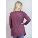 Asymmetric Blouse Long Blend Long Sleeve Casual