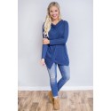 Asymmetric Blouse Long Blend Long Sleeve Casual