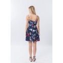 Vestido Feminino Moda Praia Casual Estampa Floral com Alça Saia Leve