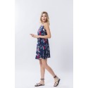 Vestido Feminino Moda Praia Casual Estampa Floral com Alça Saia Leve