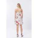 Vestido Feminino Moda Praia Casual Estampa Floral com Alça Saia Leve