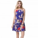 Vestido Feminino Moda Praia Casual Estampa Floral com Alça Saia Leve