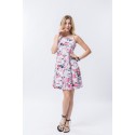 Vestido Feminino Moda Praia Casual Estampa Floral com Alça Saia Leve