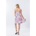 Vestido Feminino Moda Praia Casual Estampa Floral com Alça Saia Leve