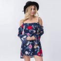 Blusa Feminina Moda Praia Estampa Floral Manga Boca de Sino Verão