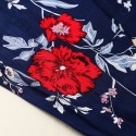 Blusa Feminina Moda Praia Estampa Floral Manga Boca de Sino Verão