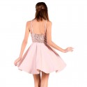 Rose Princess Dress Elegant Short with Plunging Neckline