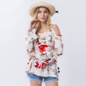 Beach Blouse Fashion Floral Pattern Sleeve Manga Mouth Summer