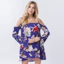 Blusa Feminina Moda Praia Estampa Floral Manga Boca de Sino Verão