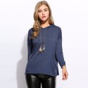 Blusa de Frio Feminina Moletom com Capuz Manga Longa Azul e Cinza