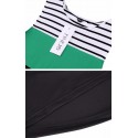 Short dress Women's Green Striped Casual Labour Office