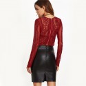 Women's Mini Blouse in Lace Long Sleeve Belly Sample