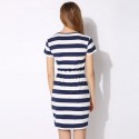 Striped Dress Casual Short White Fashion Ladies Beach