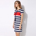 Striped Dress Casual Short White Fashion Ladies Beach