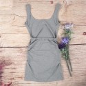 Women's Short Dress Inverse Neckline Gray Party and Ballad Social Club