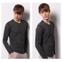 Camiseta de Lã Masculino Moda Inverno Manga Longa Suéter Pullover