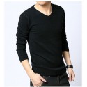 Camiseta de Lã Masculino Moda Inverno Manga Longa Suéter Pullover