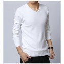 Camiseta de Lã Masculino Moda Inverno Manga Longa Suéter Pullover