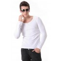 Camiseta Manga Longa Gola V Masculina Casual Plus Size Tamanhos Grande