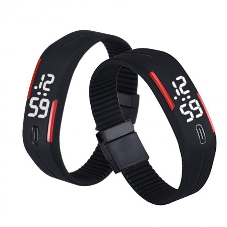 Wrist Watch Training Sports Hiking Rubber LED Modern Fine