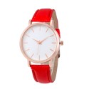 Women's Pink Clean Watches Various Colors Bracelet Leather Visor White